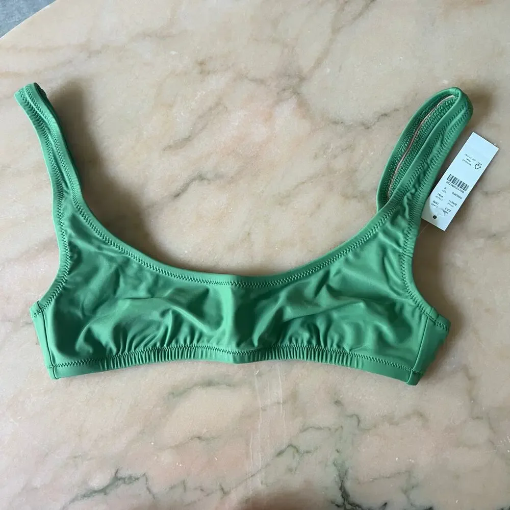 J.‎ Crew Green Heritage scoopneck bikini top NWT